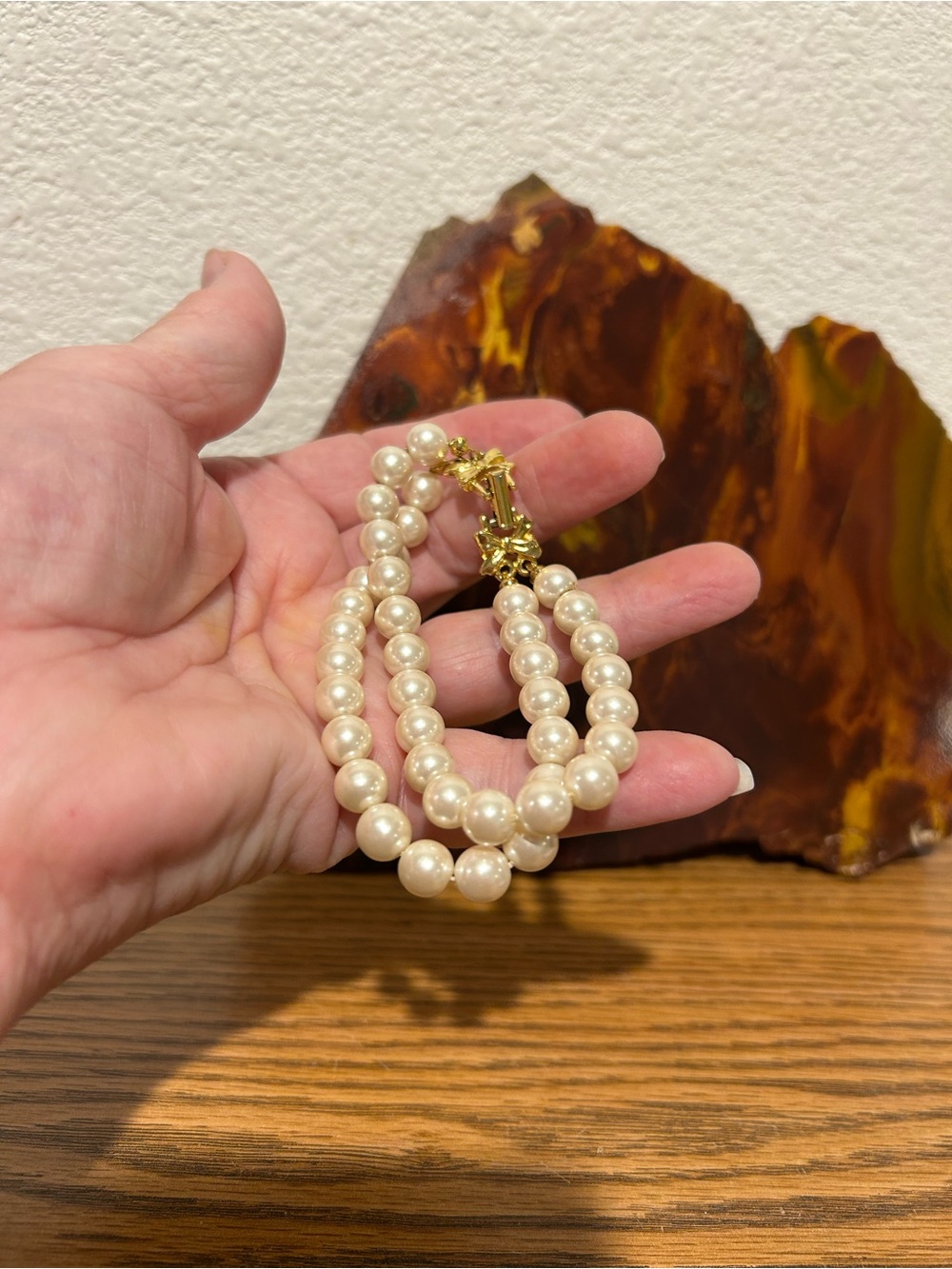 Pearl Double-Strand Bracelet with Gold-Tone Clasp